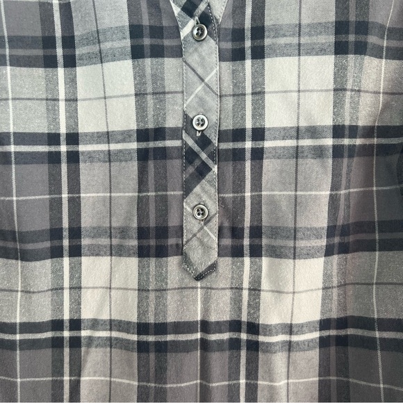 Cabela's Shirt Grey Plaid Tunic Pullover Woman’s Large Outdoors Casual Cotton - Picture 5 of 13